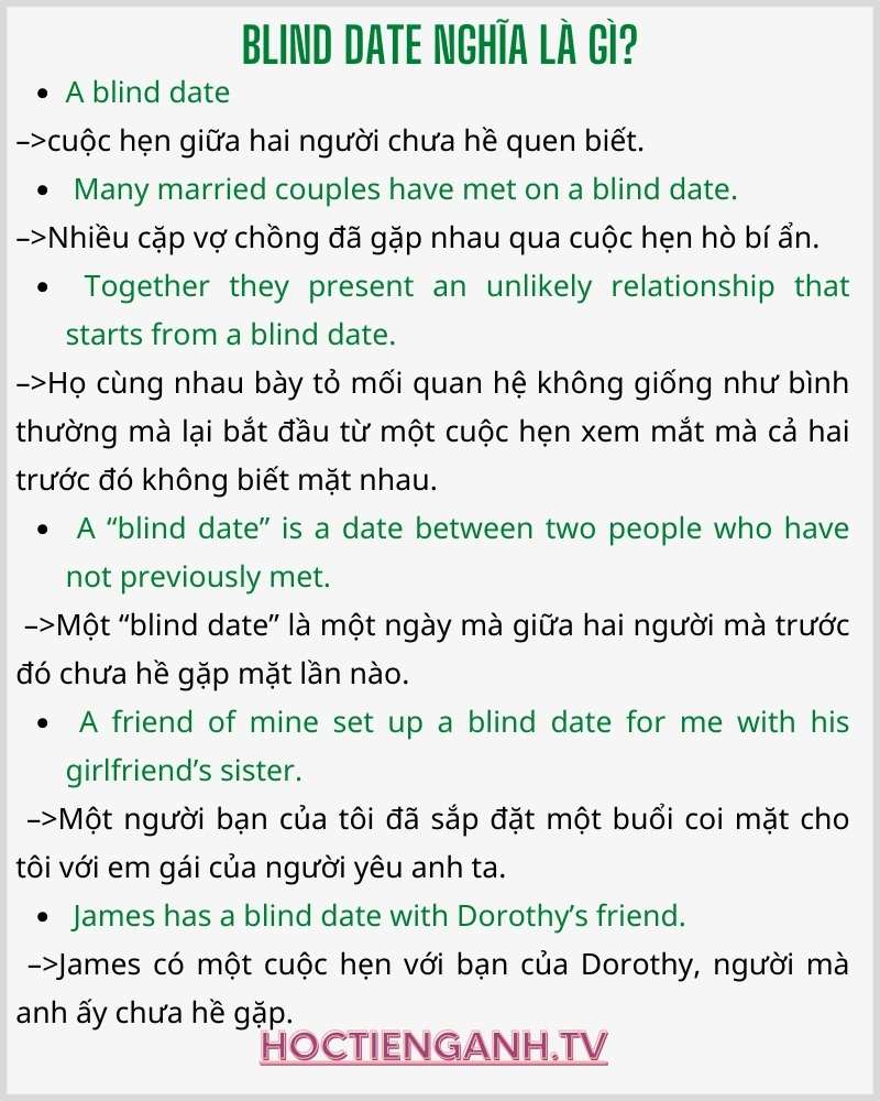 Blind date meanings