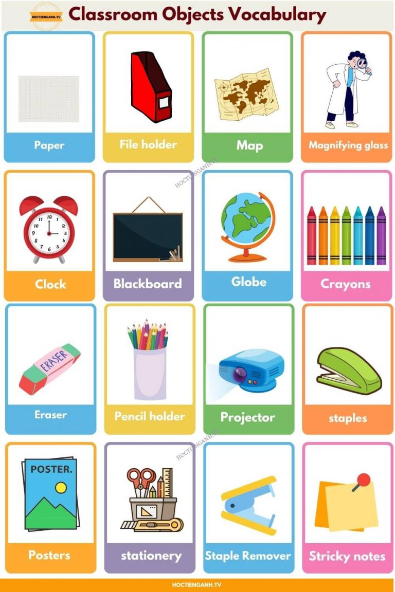 Classroom Objects Vocabulary