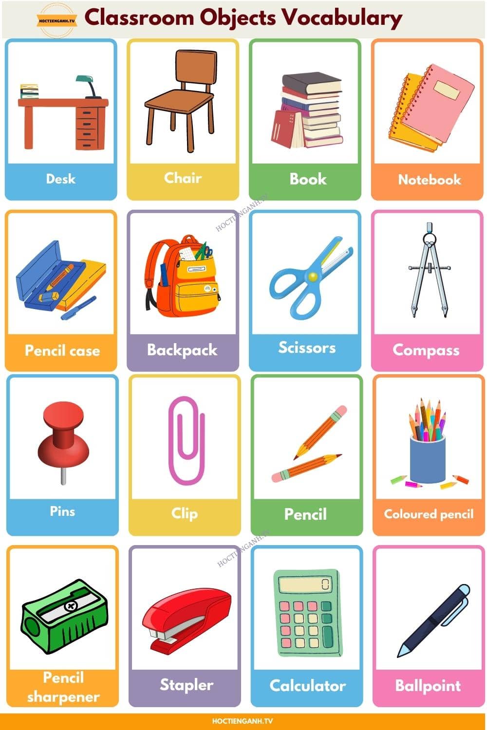 Classroom Objects Vocabulary 3