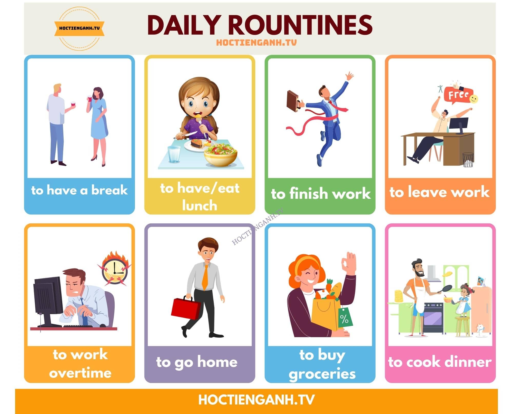 Daily Routines English Vocabulary